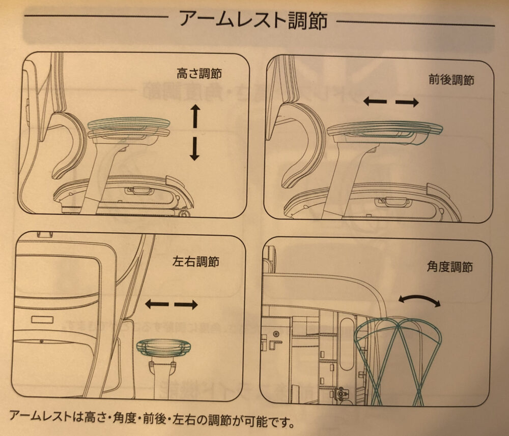 アームレスト調節